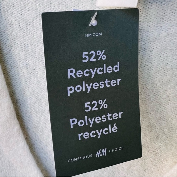 H&M SOFT WOOL BLEND SWEATER V-NECK WHITE IVORY TUNIC SIZE XXL NWT - Picture 5 of 11